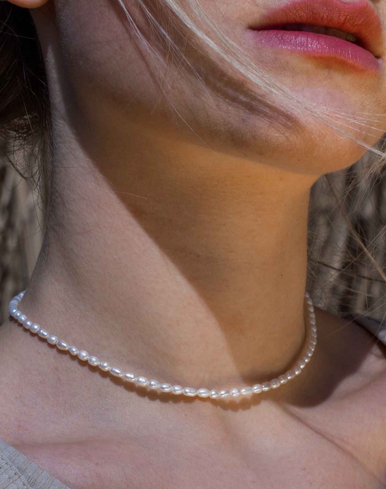 Perlenhalskette Klassisch mit 24 Karat vergoldetem Verschluss